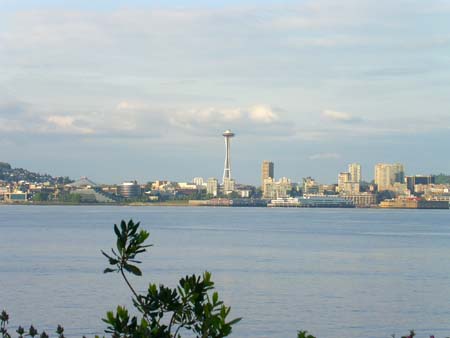 alki beach, view to Seattle
