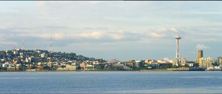 alki beach, view to Seattle