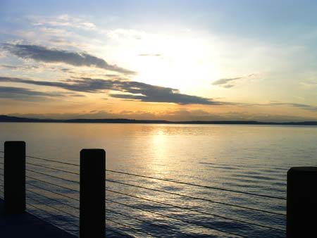 alki beach, sunset