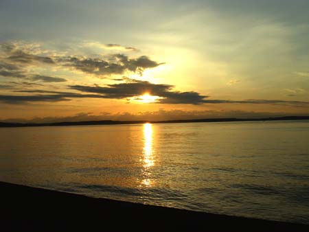 alki beach, sunset