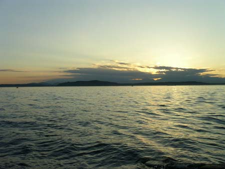 alki beach, sunset
